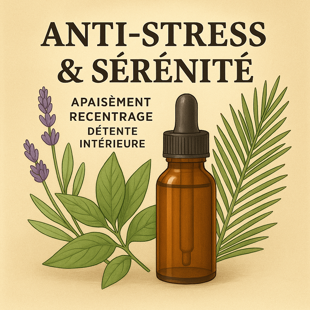 ☯ Huile Anti‑Stress & Sérénité – 20 ml (Pour un mois de lâcher‑prise)